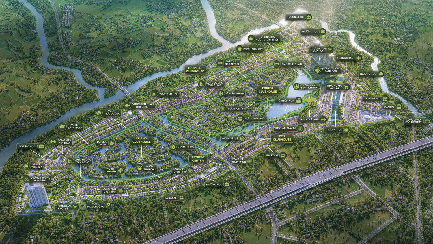 Bản đồ tiện ích Eco Retreat